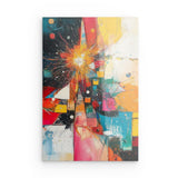 Acrylglas | Sternsprung im Farbraum - Abstraktes Weihnachtsbild in leuchtenden Tönen