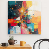 Acrylglas | Sternsprung im Farbraum - Abstraktes Weihnachtsbild in leuchtenden Tönen
