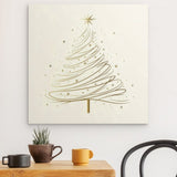 Alu Dibond (matt) | Funkelnde Schwünge - Minimalistischer Weihnachtsbaum