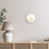 Rundes Wandbild | Funkelnde Schwünge - Minimalistischer Weihnachtsbaum