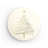 Rundes Wandbild | Funkelnde Schwünge - Minimalistischer Weihnachtsbaum