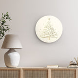 Rundes Wandbild | Funkelnde Schwünge - Minimalistischer Weihnachtsbaum