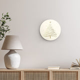 Rundes Wandbild | Funkelnde Schwünge - Minimalistischer Weihnachtsbaum