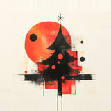 Leinwand - Stärke 2cm | Minimalismus im Weihnachtslicht - Abstrakter Weihnachtsbaum in Rot und Schwarz