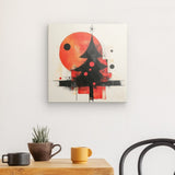 Leinwand - Stärke 2cm | Minimalismus im Weihnachtslicht - Abstrakter Weihnachtsbaum in Rot und Schwarz