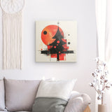Leinwand - Stärke 2cm | Minimalismus im Weihnachtslicht - Abstrakter Weihnachtsbaum in Rot und Schwarz