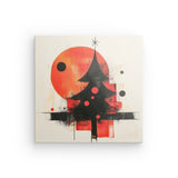 Leinwand - Stärke 2cm | Minimalismus im Weihnachtslicht - Abstrakter Weihnachtsbaum in Rot und Schwarz