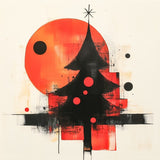 Photoboard / Hartschaum | Minimalismus im Weihnachtslicht - Abstrakter Weihnachtsbaum in Rot und Schwarz