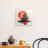 Photoboard / Hartschaum | Minimalismus im Weihnachtslicht - Abstrakter Weihnachtsbaum in Rot und Schwarz