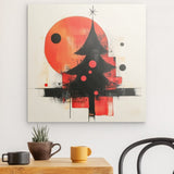 Photoboard / Hartschaum | Minimalismus im Weihnachtslicht - Abstrakter Weihnachtsbaum in Rot und Schwarz
