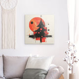 Alu Dibond (matt) | Minimalismus im Weihnachtslicht - Abstrakter Weihnachtsbaum in Rot und Schwarz