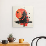 Alu Dibond (matt) | Minimalismus im Weihnachtslicht - Abstrakter Weihnachtsbaum in Rot und Schwarz