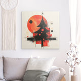 Alu Dibond (matt) | Minimalismus im Weihnachtslicht - Abstrakter Weihnachtsbaum in Rot und Schwarz