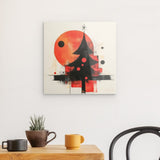 Acrylglas | Minimalismus im Weihnachtslicht - Abstrakter Weihnachtsbaum in Rot und Schwarz