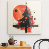 Acrylglas | Minimalismus im Weihnachtslicht - Abstrakter Weihnachtsbaum in Rot und Schwarz