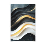 Poster ab 15 EUR | Schneeleuchten und Sternenzug - Abstrakte Winterwellen in Schwarz, Weiß und Gold
