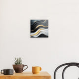 Photoboard / Hartschaum | Schneeleuchten und Sternenzug - Abstrakte Winterwellen in Schwarz, Weiß und Gold