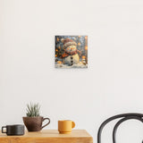 Photoboard / Hartschaum | Frostige Magie - Stimmungsvolles Schneemann-Bild im Flockenfall