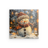 Acrylglas | Frostige Magie - Stimmungsvolles Schneemann-Bild im Flockenfall