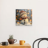 Acrylglas | Frostige Magie - Stimmungsvolles Schneemann-Bild im Flockenfall