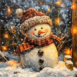 MIXPIX® | Frostige Magie - Stimmungsvolles Schneemann-Bild im Flockenfall