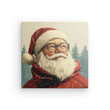Leinwand - Stärke 2cm | Santa Claus - Zeitloses Porträt mit rotem Mantel und Brille