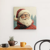 Leinwand - Stärke 2cm | Santa Claus - Zeitloses Porträt mit rotem Mantel und Brille