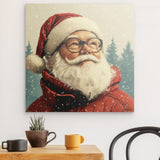 Photoboard / Hartschaum | Santa Claus - Zeitloses Porträt mit rotem Mantel und Brille