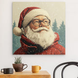 Alu Dibond (matt) | Santa Claus - Zeitloses Porträt mit rotem Mantel und Brille