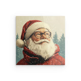 Acrylglas | Santa Claus - Zeitloses Porträt mit rotem Mantel und Brille