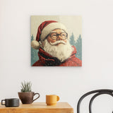 Acrylglas | Santa Claus - Zeitloses Porträt mit rotem Mantel und Brille