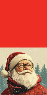 Plüschkissen (Rot) | Santa Claus - Zeitloses Porträt mit rotem Mantel und Brille