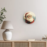 Rundes Wandbild | Santa Claus - Zeitloses Porträt mit rotem Mantel und Brille