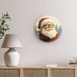 Rundes Wandbild | Santa Claus - Zeitloses Porträt mit rotem Mantel und Brille
