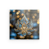 Photoboard / Hartschaum | Blüte aus Glanz und Ruhe - Bild eines edlen Lotus-Ornament in Blau und Gold