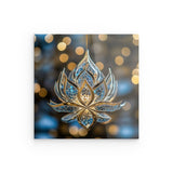 Acrylglas | Blüte aus Glanz und Ruhe - Bild eines edlen Lotus-Ornament in Blau und Gold