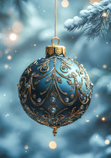 Poster ab 15 EUR | Eisklare Eleganz - Bild einer grünblauen Christbaumkugel