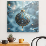 Photoboard / Hartschaum | Eisklare Eleganz - Bild einer grünblauen Christbaumkugel