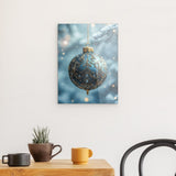 Acrylglas | Eisklare Eleganz - Bild einer grünblauen Christbaumkugel