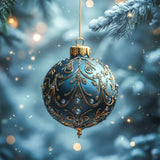 MIXPIX® | Eisklare Eleganz - Bild einer grünblauen Christbaumkugel