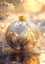 Poster ab 15 EUR | Glanzvolle Tradition - Edle Christbaumkugel mit floralen Ornamenten