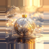 Leinwand - Stärke 2cm | Glanzvolle Tradition - Edle Christbaumkugel mit floralen Ornamenten