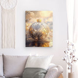 Leinwand - Stärke 2cm | Glanzvolle Tradition - Edle Christbaumkugel mit floralen Ornamenten