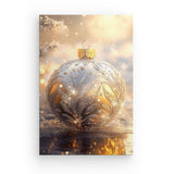 Leinwand - Stärke 2cm | Glanzvolle Tradition - Edle Christbaumkugel mit floralen Ornamenten