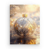 Leinwand - Stärke 2cm | Glanzvolle Tradition - Edle Christbaumkugel mit floralen Ornamenten