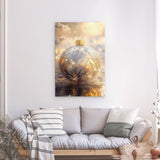 Alu Dibond (matt) | Glanzvolle Tradition - Edle Christbaumkugel mit floralen Ornamenten