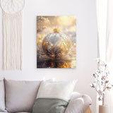 Alu Dibond (matt) | Glanzvolle Tradition - Edle Christbaumkugel mit floralen Ornamenten