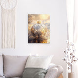 Alu Dibond (matt) | Glanzvolle Tradition - Edle Christbaumkugel mit floralen Ornamenten