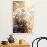 Acrylglas | Glanzvolle Tradition - Edle Christbaumkugel mit floralen Ornamenten