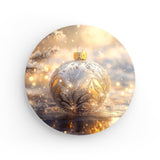 Rundes Wandbild | Glanzvolle Tradition - Edle Christbaumkugel mit floralen Ornamenten